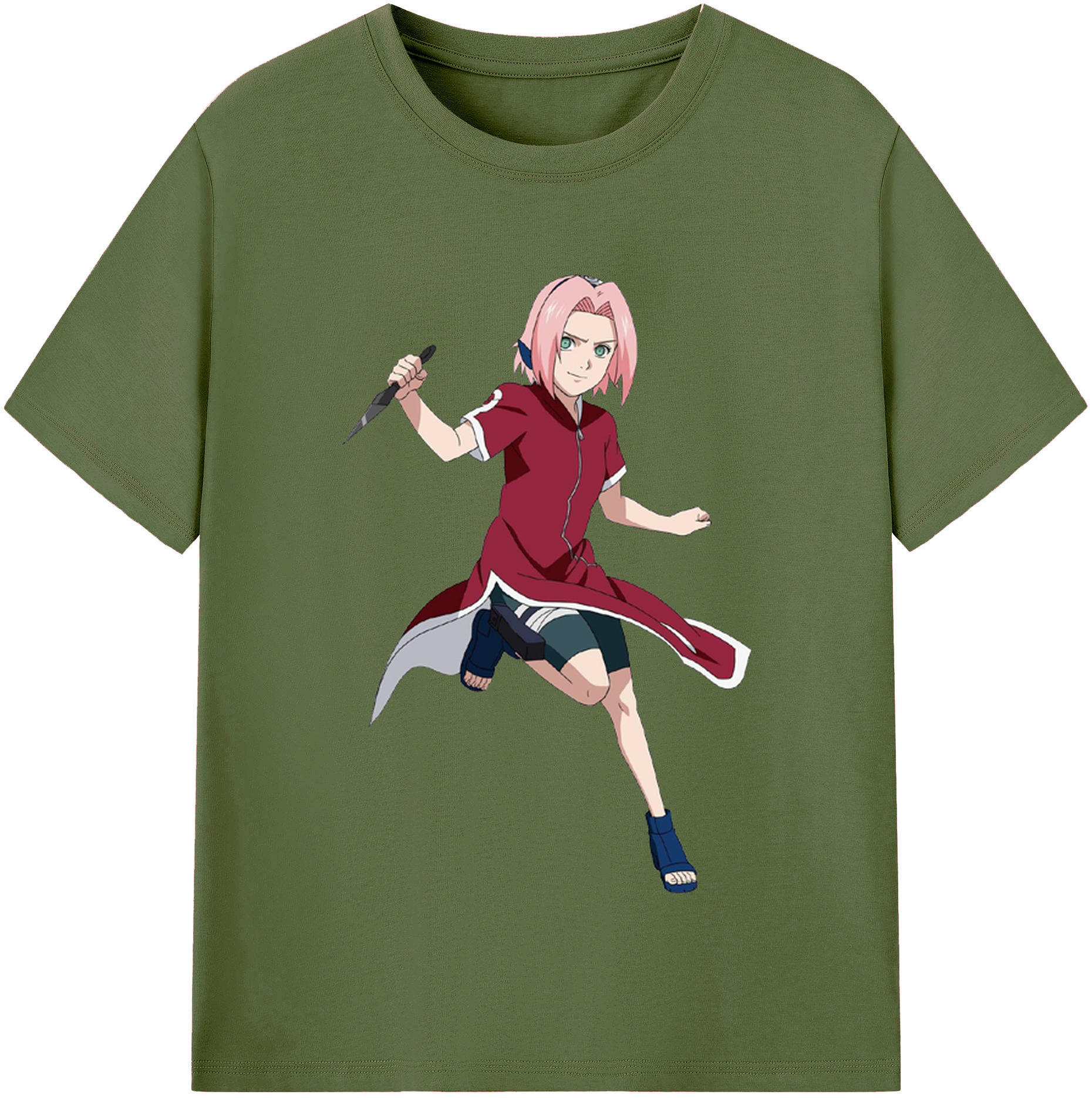 （画像用） NARUTO -ナルト- 春野サクラ Haruno Sakura 綿100％半袖Tシャツ（フロントプリント）